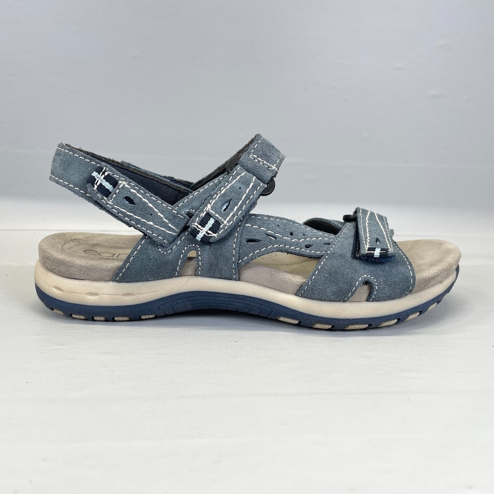 Earth Origins Sophie Sandals Womens Size 7 M Blue Suede Strappy Casual Shoes